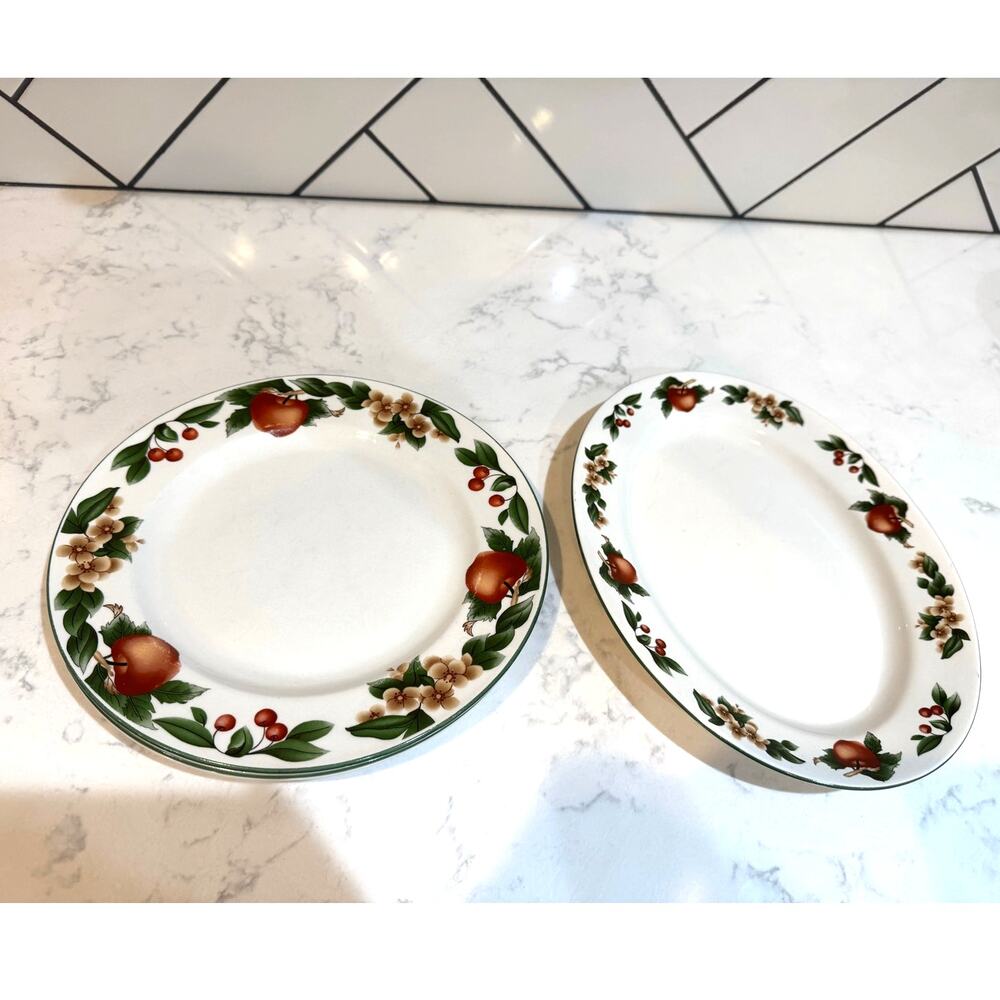 Vintage The Cades Cove Collection by Citation "Apples and Blossoms" plates 90s